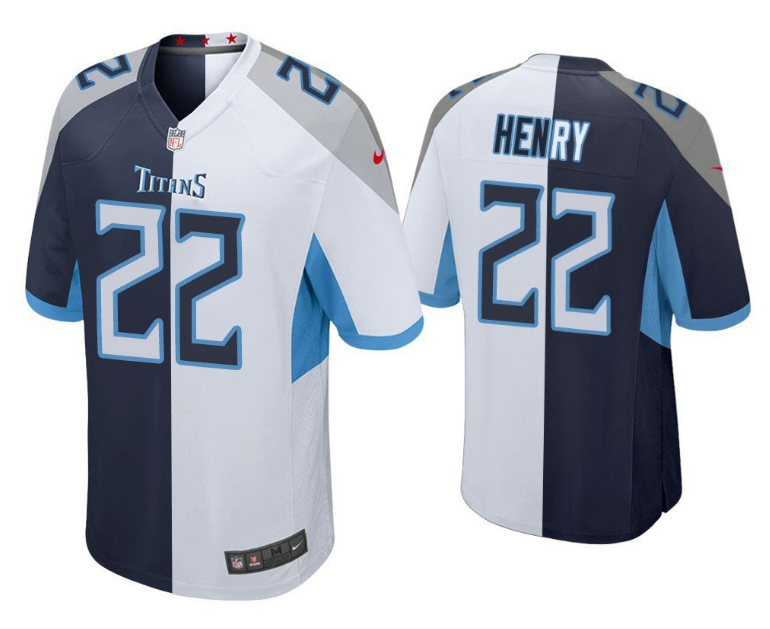 Men's Tennessee Titans White/Navy NFL 2020 Customize Stitched Jersey